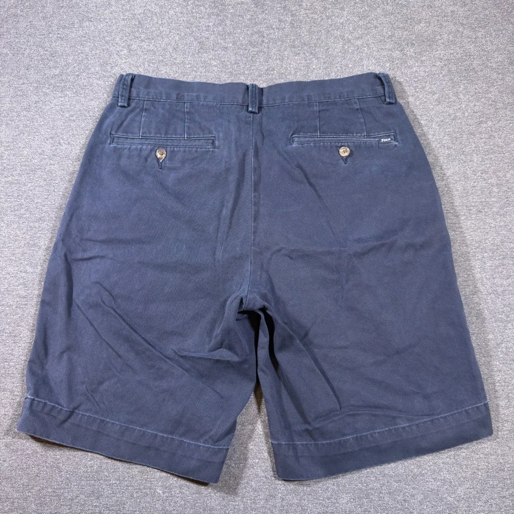 Polo Ralph Lauren Shorts Mens 30 Navy Blue Classic Fit 9 Chino Cotton Twill Pony